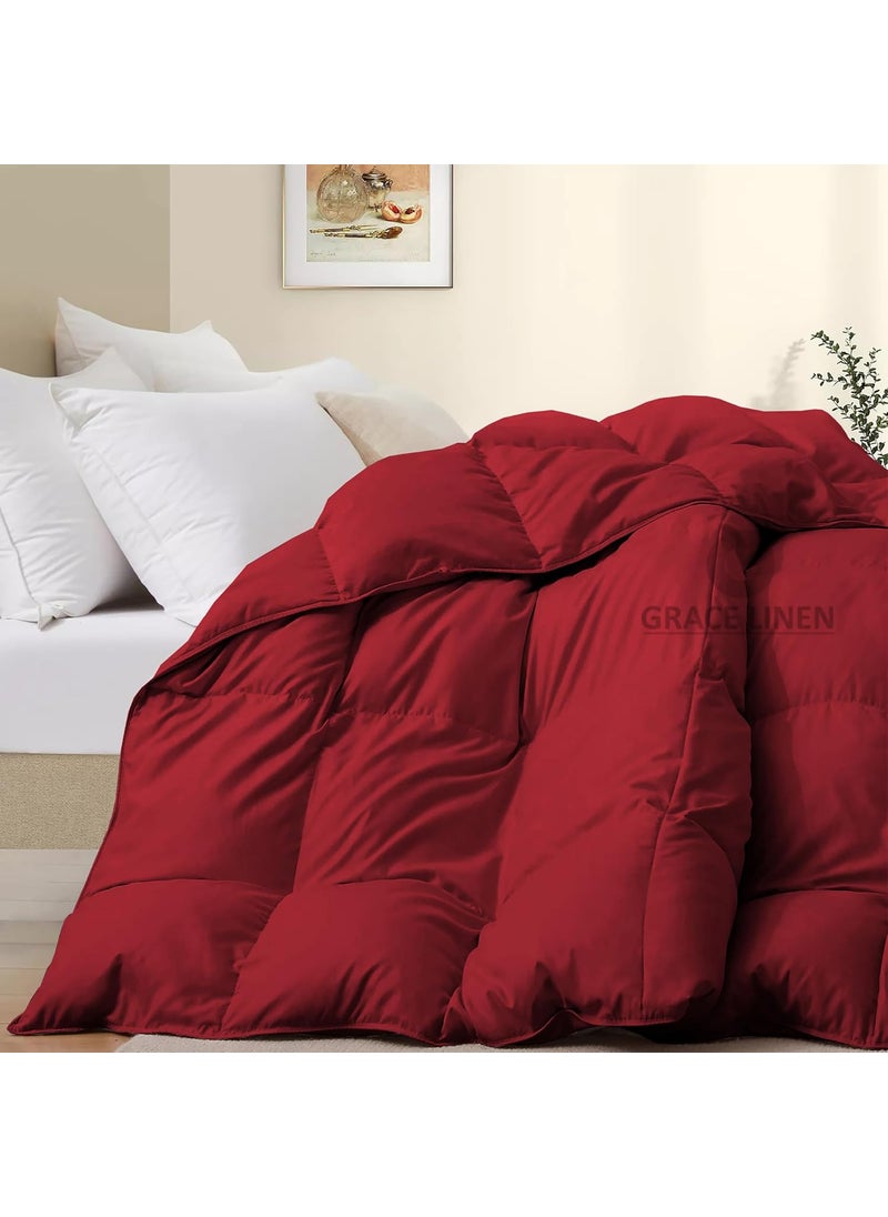500 GSM Winter BlanketComforter King Size 92X106 Unique Design Heavy Winter Quilted Comforter 500 GSM Microfiber Fill Rajai King Size Burgundy Color