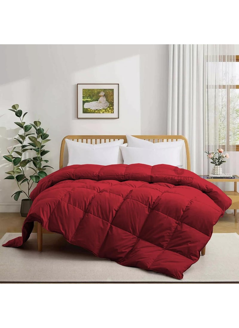 500 GSM Winter BlanketComforter King Size 92X106 Unique Design Heavy Winter Quilted Comforter 500 GSM Microfiber Fill Rajai King Size Burgundy Color