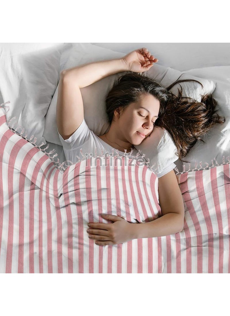 iinfinize Bedroom Blanket Single Bed for All Season Topsheet Bhagalpur Blanket Lightweight Pack of 2 Stylish Throw Blanket Cotton Comfortable Bedspread 50x90 Inch Red Peach