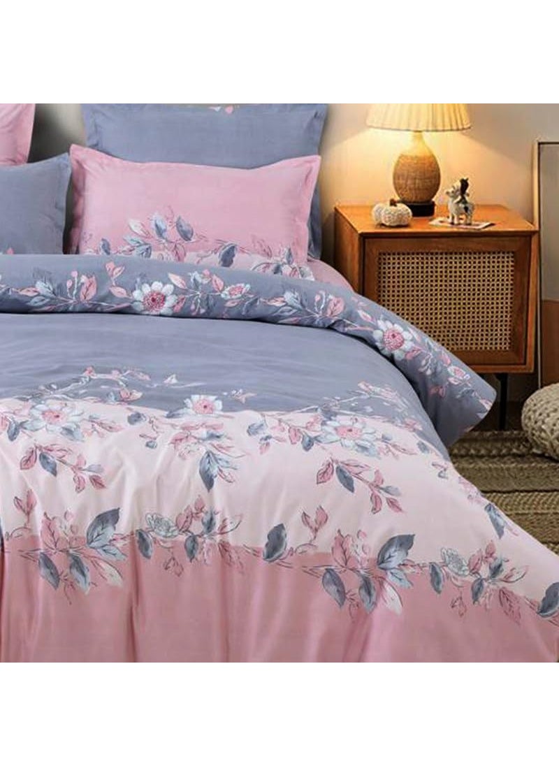 MUKESH HANDICRAFTS Polycotton Polyester Polyfill 120 GSM Reversible Double Bed Comforter Blanket Queen 90x100 inch Pink Blue