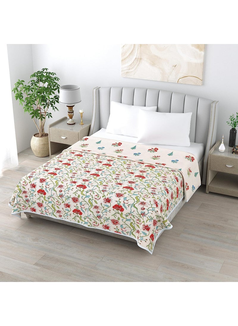 TIQH 100 Heavy Cotton Super Soft Summer Special Single Bed Reversible BlanketDuvetAC Comforter Light Weight AC Dohar Multi 02
