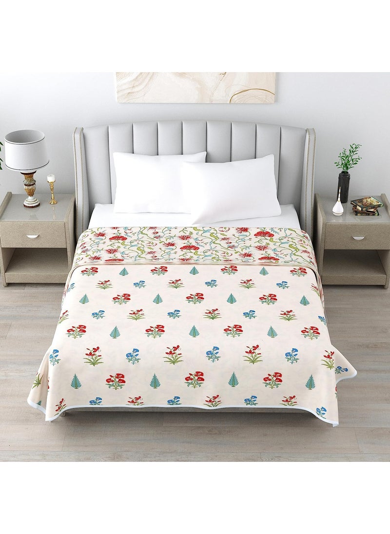 TIQH 100 Heavy Cotton Super Soft Summer Special Single Bed Reversible BlanketDuvetAC Comforter Light Weight AC Dohar Multi 02