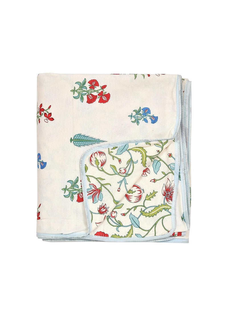 TIQH 100 Heavy Cotton Super Soft Summer Special Single Bed Reversible BlanketDuvetAC Comforter Light Weight AC Dohar Multi 02