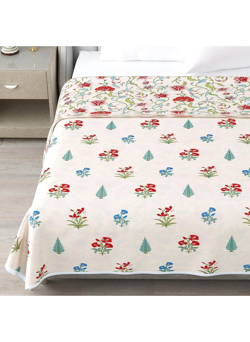TIQH 100 Heavy Cotton Super Soft Summer Special Single Bed Reversible BlanketDuvetAC Comforter Light Weight AC Dohar Multi 02