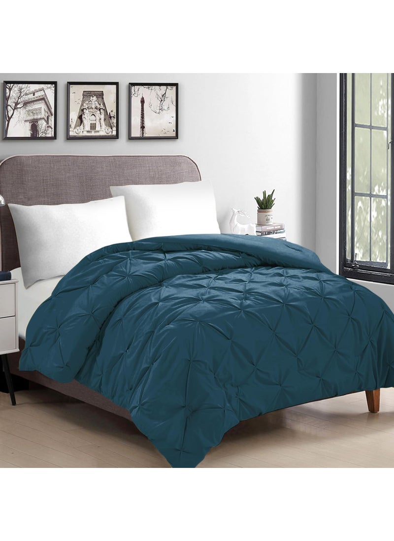 MapleFinch 220 GSM Comforter Blanket Double Bed Queen Pinch Pleat 200x230 cm Green AR4879GRN