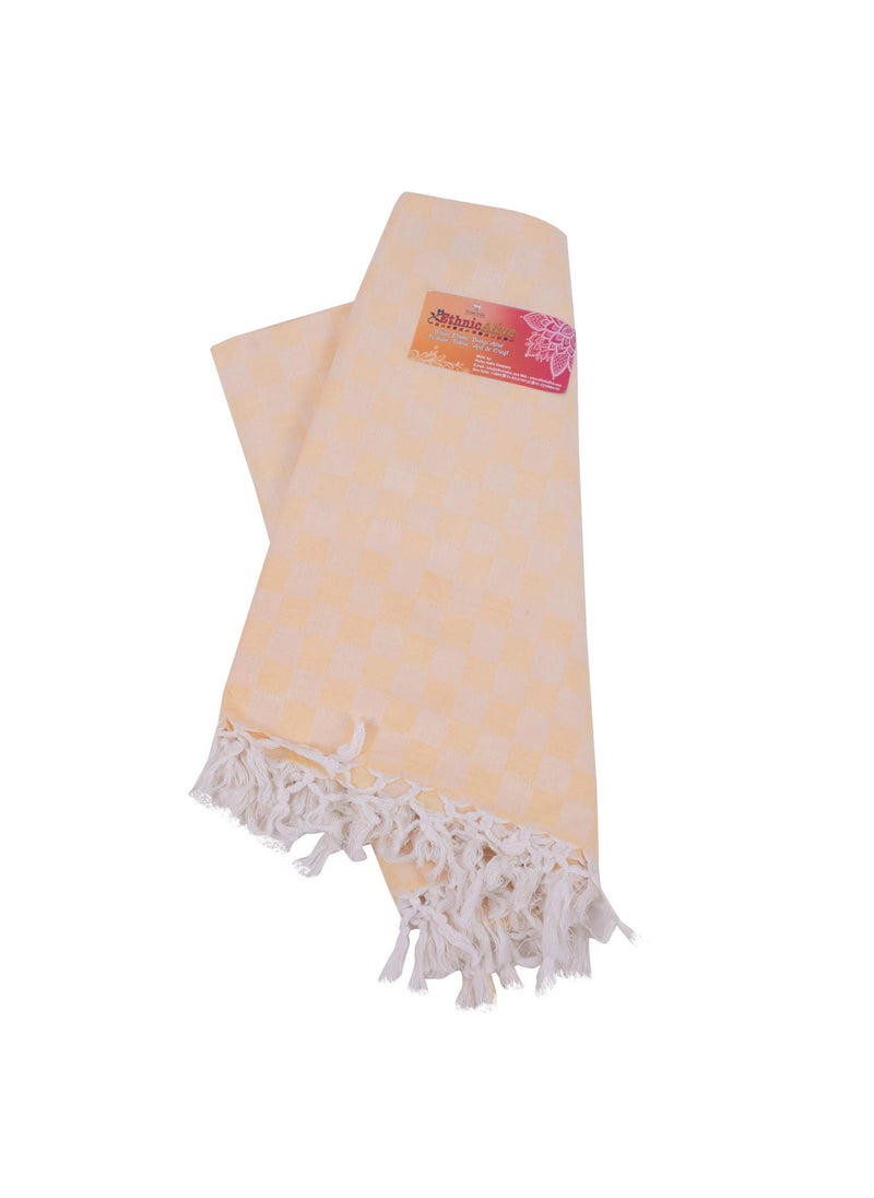 EthnicAlive NIC Bhagalpuri Handloom Exclusive 3D Orange and White Cubic ChadarAll Season Chadar for Sleeping AC Blanket for Summer