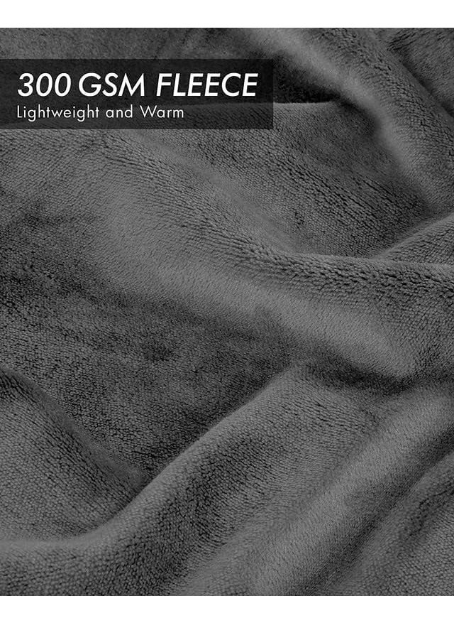 Piercell Plush Summer Double Bed DoharAC Blanket Lightweight Fuzzy Cozy Soft Plush Warm Blankets and Throws for Sofa 300 GSM 230x240 cm AC Blanket Dark Grey