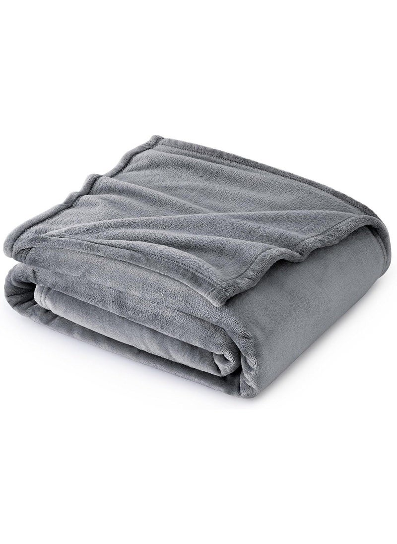 Piercell Plush Summer Double Bed DoharAC Blanket Lightweight Fuzzy Cozy Soft Plush Warm Blankets and Throws for Sofa 300 GSM 230x240 cm AC Blanket Dark Grey