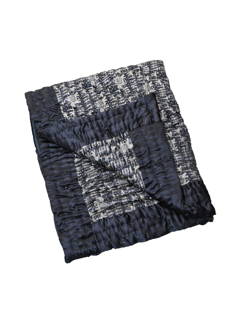 Fortune Creation Double Size Traditional Jaipuri Printed Silk BlanketRazai 90 100 Inch