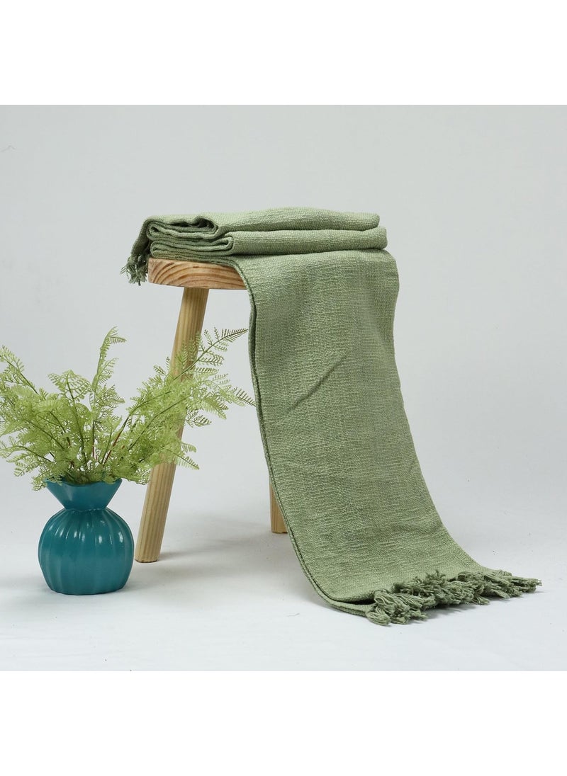DMAASA Cotton Green Throw Blanket Soft Cozy 50X60 Inches Premium Cotton Lightweight Stylish for Sofa Bed Living Room Bedroom Elegant Home Dcor