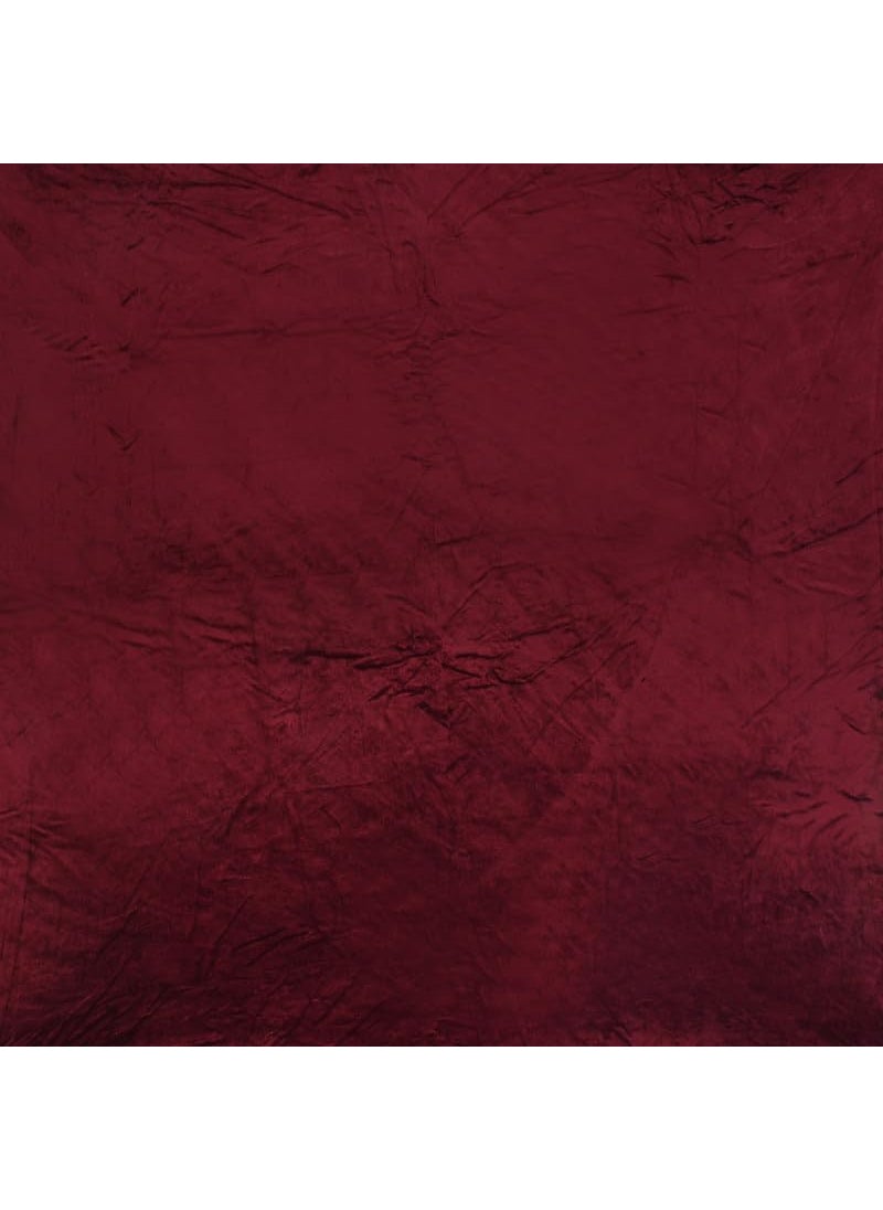 SHOMES Velvet Warm Winter Solid Flannel Elastic Fitted Bedsheets for Double Bed King Size 78 x 72 inches with 2 Pillow Covers Double Bed Warm Bedsheet with Elastic Fitted Maroon