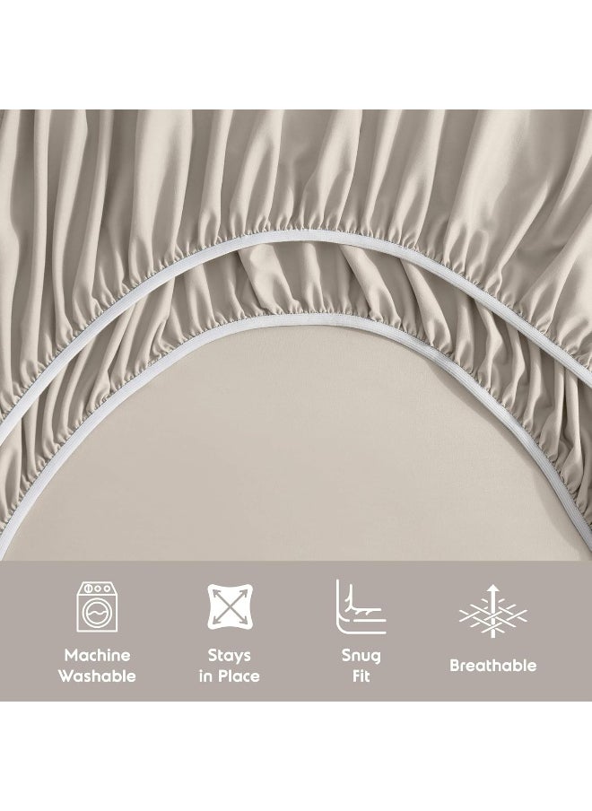 Nestl Queen Sheet Set- 4 Piece Bed Sheets for Queen Size Bed, Deep Pocket, Hotel Luxury, Extra Soft, Breathable and Cooling, Linen Queen Size Sheets