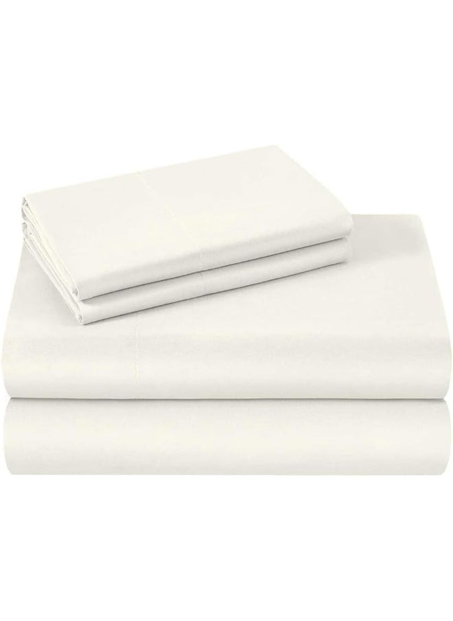 RV Sheets, 3/4 Full Bunk (48x75) Inch, Upto 10-12 Inch Deep Pocket, 100% Egyptian Cotton RV Sheet Sets 4 Piece, Ivory Solid