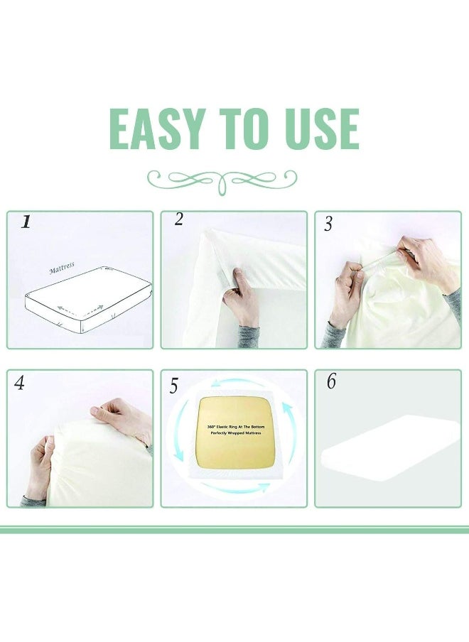 RV Sheets, 3/4 Full Bunk (48x75) Inch, Upto 10-12 Inch Deep Pocket, 100% Egyptian Cotton RV Sheet Sets 4 Piece, Ivory Solid