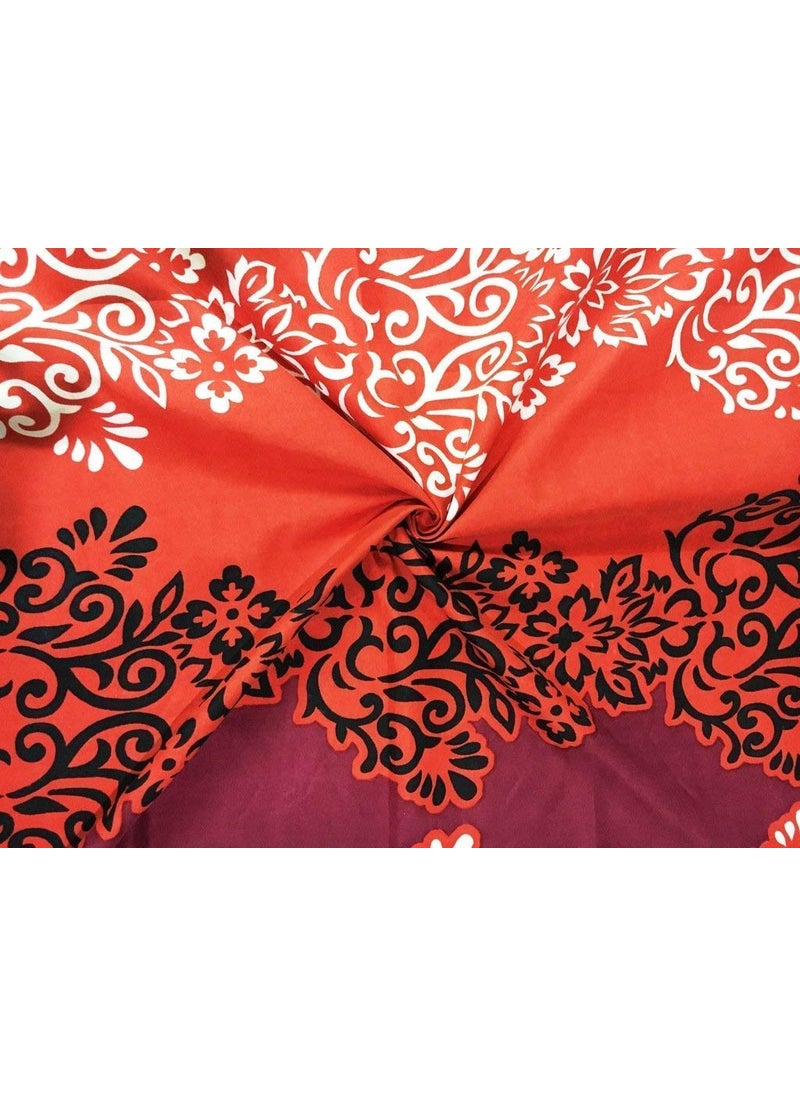 SHIVI CREATION Prime Collection 3D Printed 144TC Polycotton Breathable Fine Quality Double Bedsheet with 2 Pillow Covers Classy Red Size90 90inch