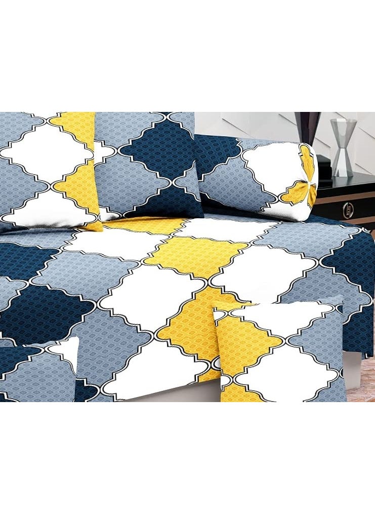 Jyotaksh 200TC Diwan Set Cotton 8 Piece Deewan Printed Bedsheet Sets for Living Room Hall Set of 8 Piece 1Bed Sheet 60x90 Inch 2Bolster Cover 16x32 Inch 5Cushion Cover 16x16 InchAW21