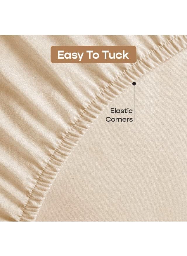 Castiqa Elastic Fitted Supersoft Premium Brushed Cotton 200TC Double Bedsheets Queen Size 60x78 Inch with 2 Pillow Covers Fits Upto Mattress of 10 Inches Gray
