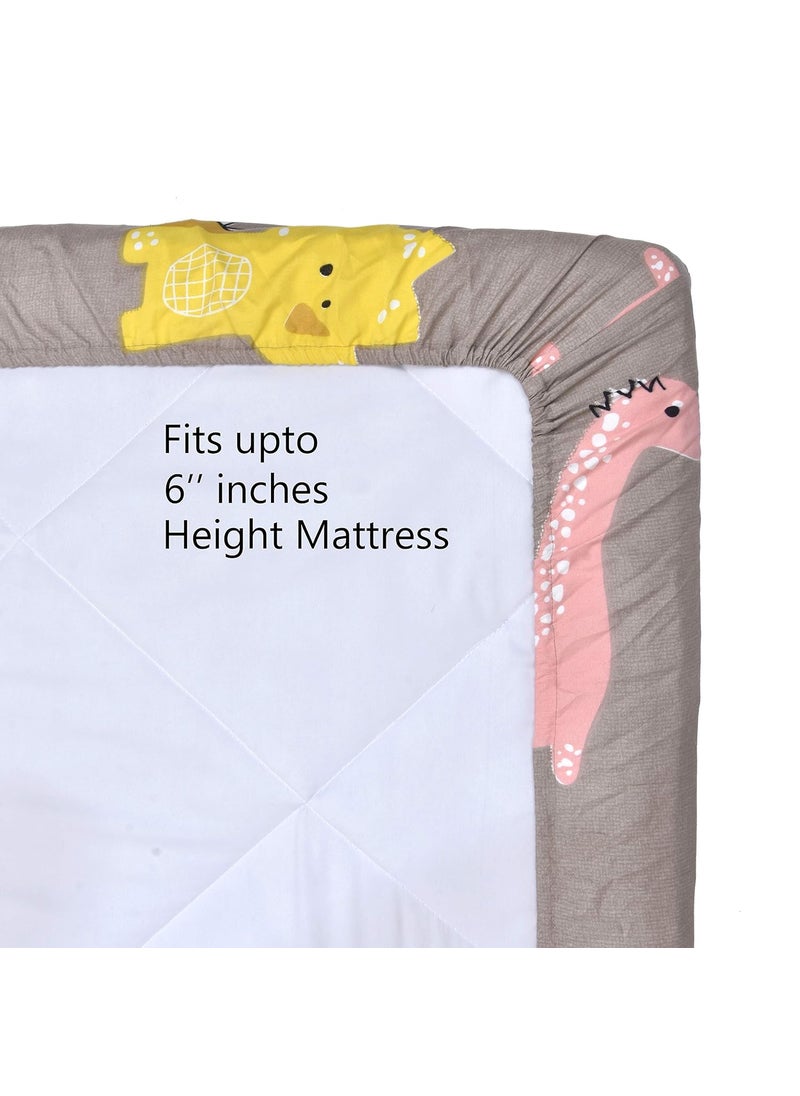 Shubastik Glace Cotton 180 Tc Elastic Fitted Single Bedsheet 36 X 78 With 1 Pillow Cover Green