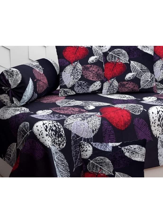 Jyotaksh 200TC Diwan Set Cotton 8 Piece Deewan Printed Bedsheet Sets for Living Room Hall Set of 8 Piece 1Bed Sheet 60x90 Inch 2Bolster Cover 16x32 Inch 5Cushion Cover 16x16 InchAL04