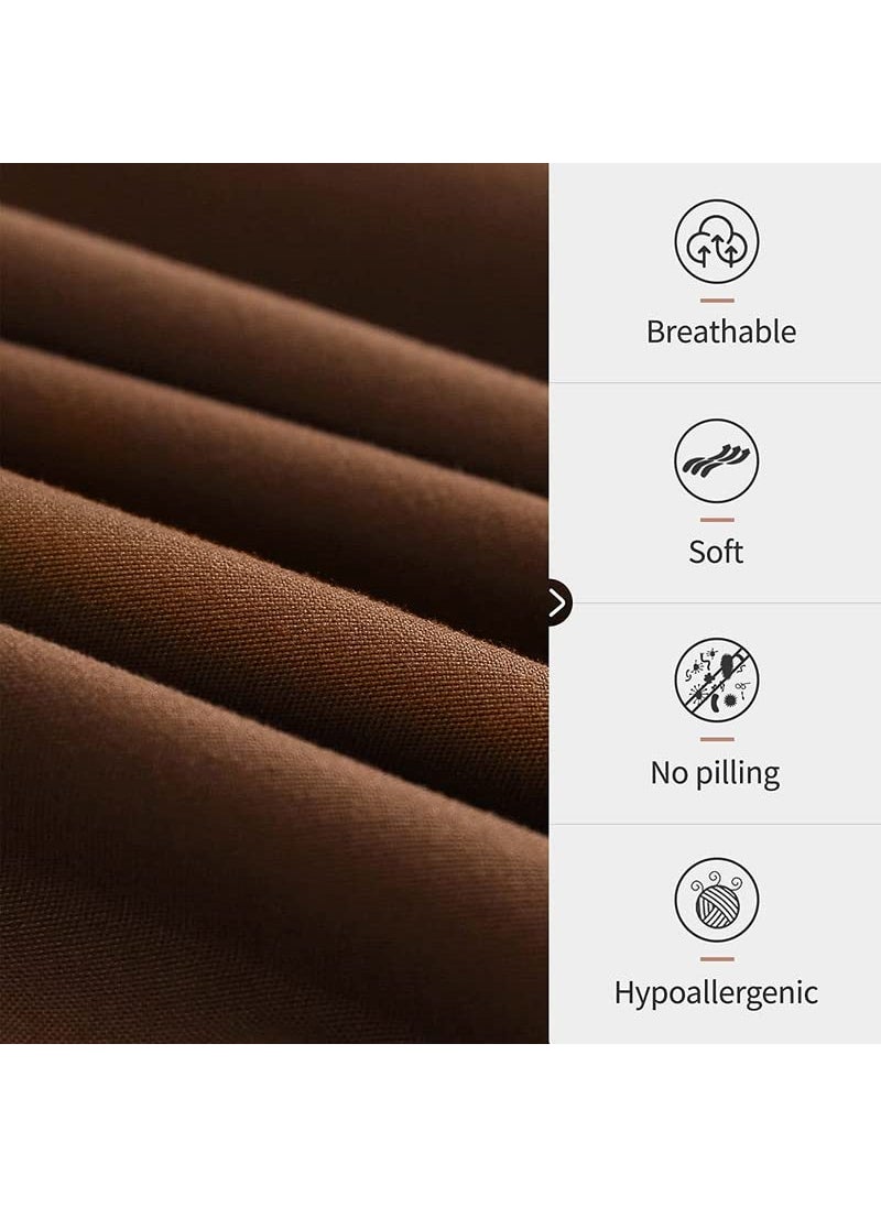 CULTIVER Bedsheet for Double Bed Solid Colour King Size with 2 Pillow Covers Queen Plain Colour Bedsheet Ultra Soft Brushed Micro Fabric Shrinkage Fade Resistant 90x100 Inches Brown Color