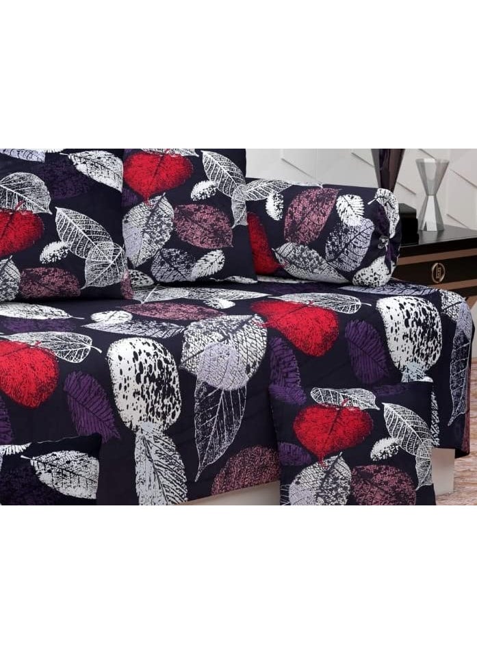 Jyotaksh 200TC Diwan Set Cotton 8 Piece Deewan Printed Bedsheet Sets for Living Room Hall Set of 8 Piece 1Bed Sheet 60x90 Inch 2Bolster Cover 16x32 Inch 5Cushion Cover 16x16 InchAX04