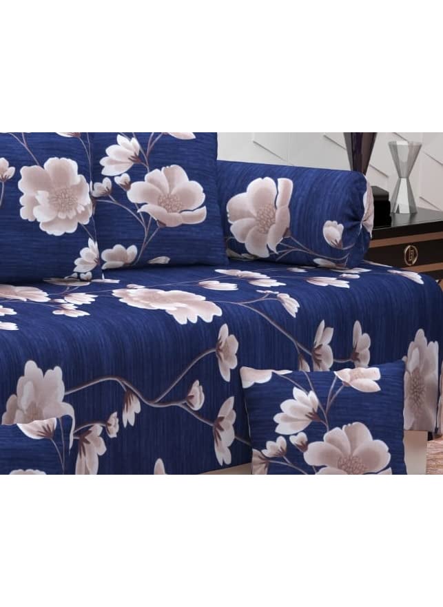 Jyotaksh 200TC Diwan Set Cotton 8 Piece Deewan Printed Bedsheet Sets for Living Room Hall Set of 8 Piece 1Bed Sheet 60x90 Inch 2Bolster Cover 16x32 Inch 5Cushion Cover 16x16 InchAW20