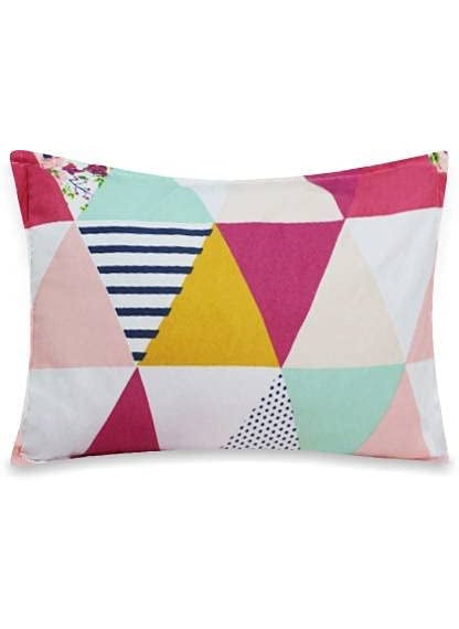 SHIVI CREATION Prime Collection Supersoft Glace Cotton 160TC Printed Double Bedsheet with 2 Pillow Covers Multicolour Size 90 x 90 Inch Coloured Triangles Gold BS