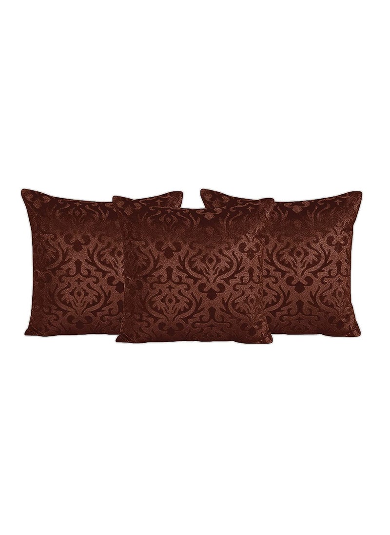 STARNSTYLE Premium Velvet Diwan Set Bedsheet 2pc Bolster Cover with Dori and 3pc Cushion Covers Large Set of 6 Pieces Coffee Light