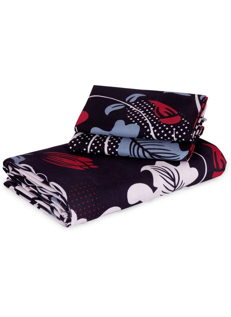 Supreme Home Collective 144 TC Microfiber Printed 1 Double Bedsheet Without Pillow Cover Size 88 x 88 inch
