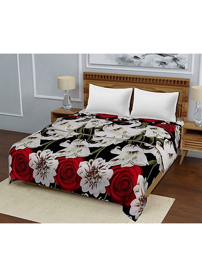 CK CREATION Polyester AllWeather 120 GSM Printed Lightweight Reversible AC Dohar Blanket Quilt Lili Big Flower Double