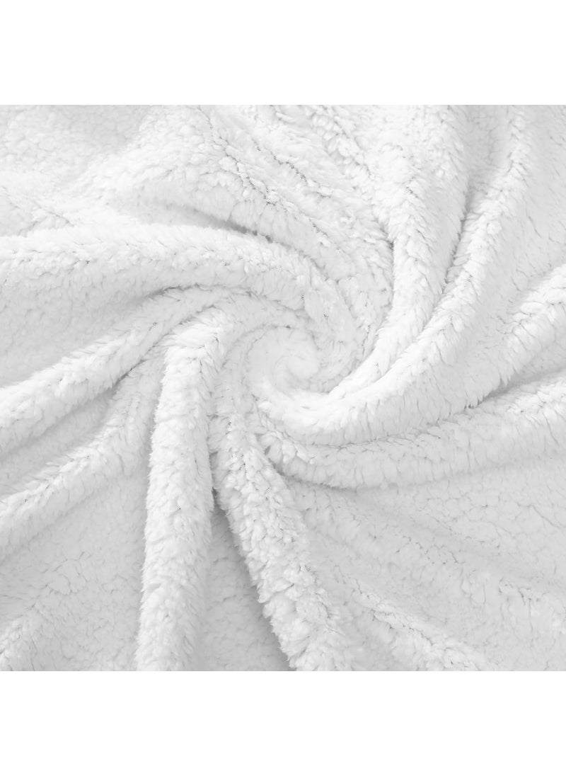 Brownmonkey Plush Sherpa Fleece Throw Blanket for Couch Sofa with Velvet Goli Teal Green 50x60