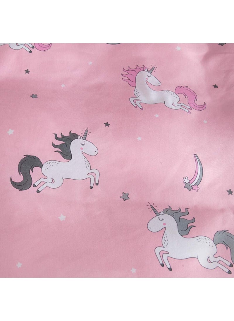ABM UNLIMITED Cartoon Unicorn Print Reversible Soft Poly Cotton Ac BlanketDohar for Kids Single Bed