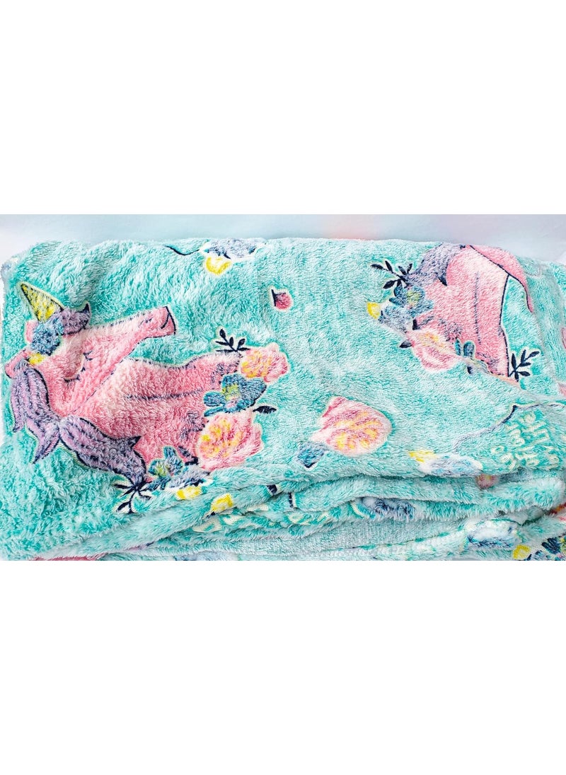 Glow in The Dark Blanket Unicorn Gift for Kids Girls Birthday Christmas Halloween Present Light Up Rainbow Unicorn Toy Bedroom Bed Decor Fun Soft Fluffy Plush Glowing 60x60Unicorn Green
