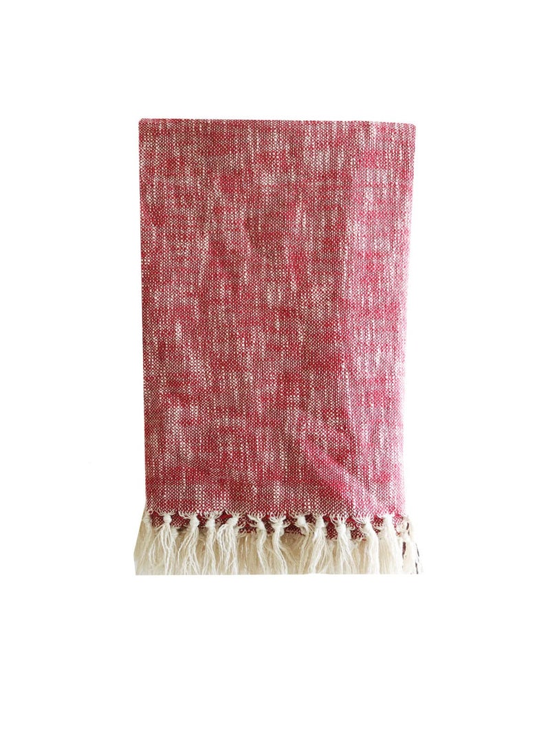 Hugs N Rugs Picnic Camping Beach Throw Organic Cotton Blanket with Fringes