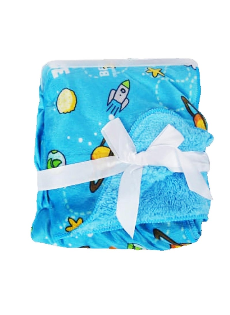 Jongen en Meisje Dark Blanket Space Planet Astronaut for Kids Soft Plush Star Space Ship Planets Blanket for Kids Color Sky Blue