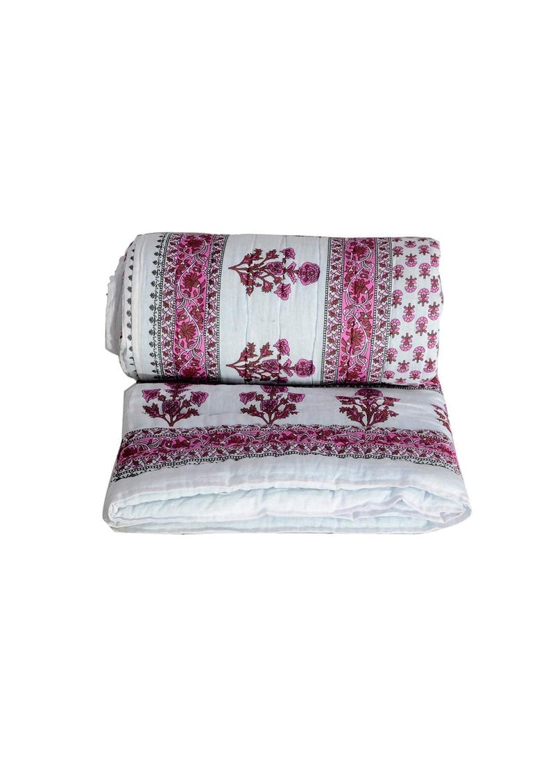 SIBLEY Cotton Soft Jaipuri Razai Traditional Animals Print Single Bed Winter Ac Blanket MULTOCOLOR60X90 INCHES