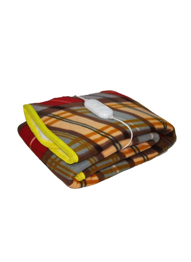 LERVS CollEctioN Winter Bedding Heated Polar Blanket Electric Throw Soft Electric Blanket for Couch Solid Polyester Double Electric Blanket Size 30x60 inch Check Multicolor