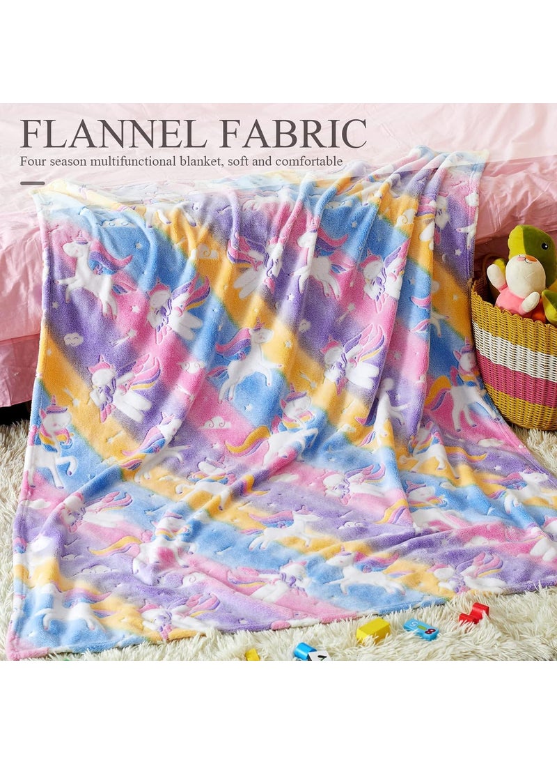 Occasion Glow in The Dark Blanket for Kids 015 Years 160x130 Cm Soft Flannel Fleece Throw Cozy Warm AllSeason Radium Blanket Ideal Gift for Boys Girls Pink
