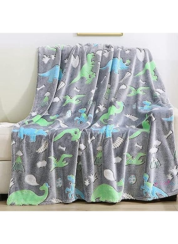Occasion Glow in The Dark Blanket for Kids 015 Years 160x130 Cm Soft Flannel Fleece Throw Cozy Warm AllSeason Radium Blanket Ideal Gift for Boys Girls Grey