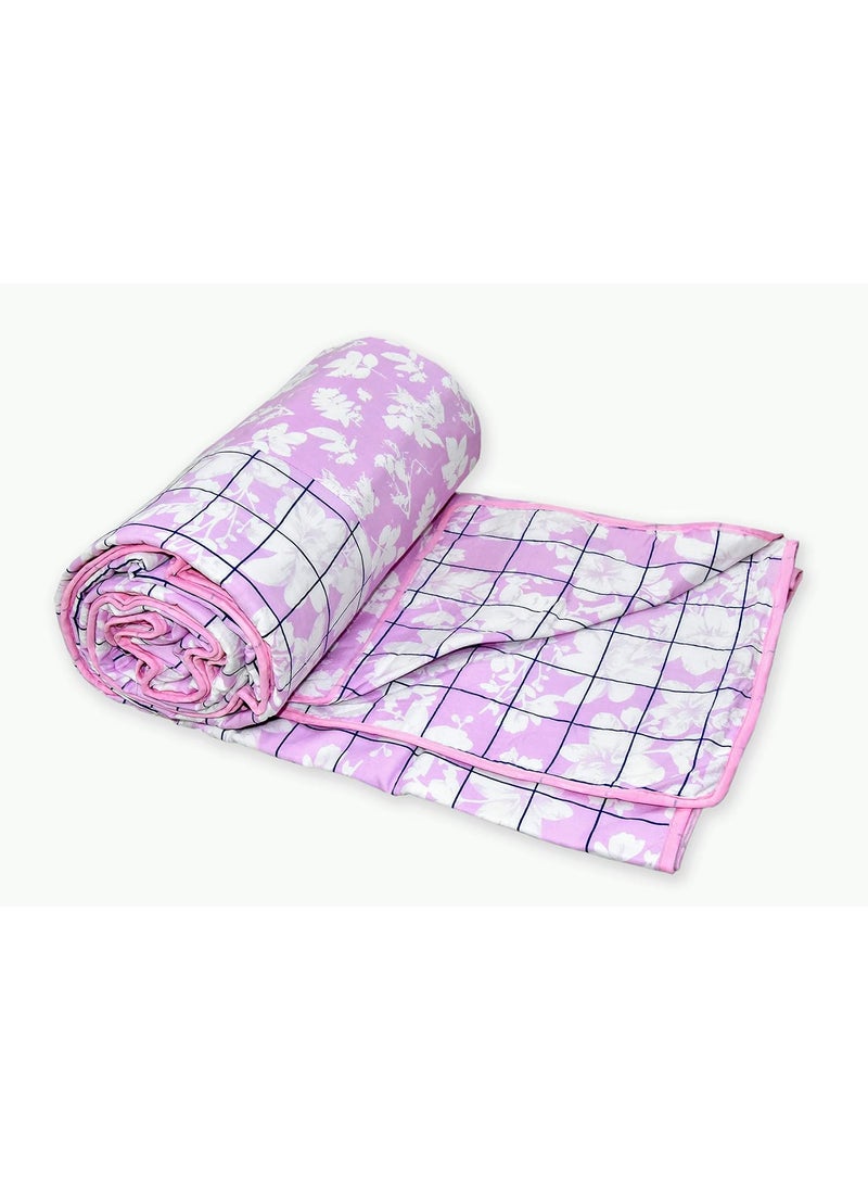 Sanvee Collection Reversible 1 Pc Cambric Cotton Double Bed DoharQuiltAC BlanketComforter Size 90 X 100 Pink
