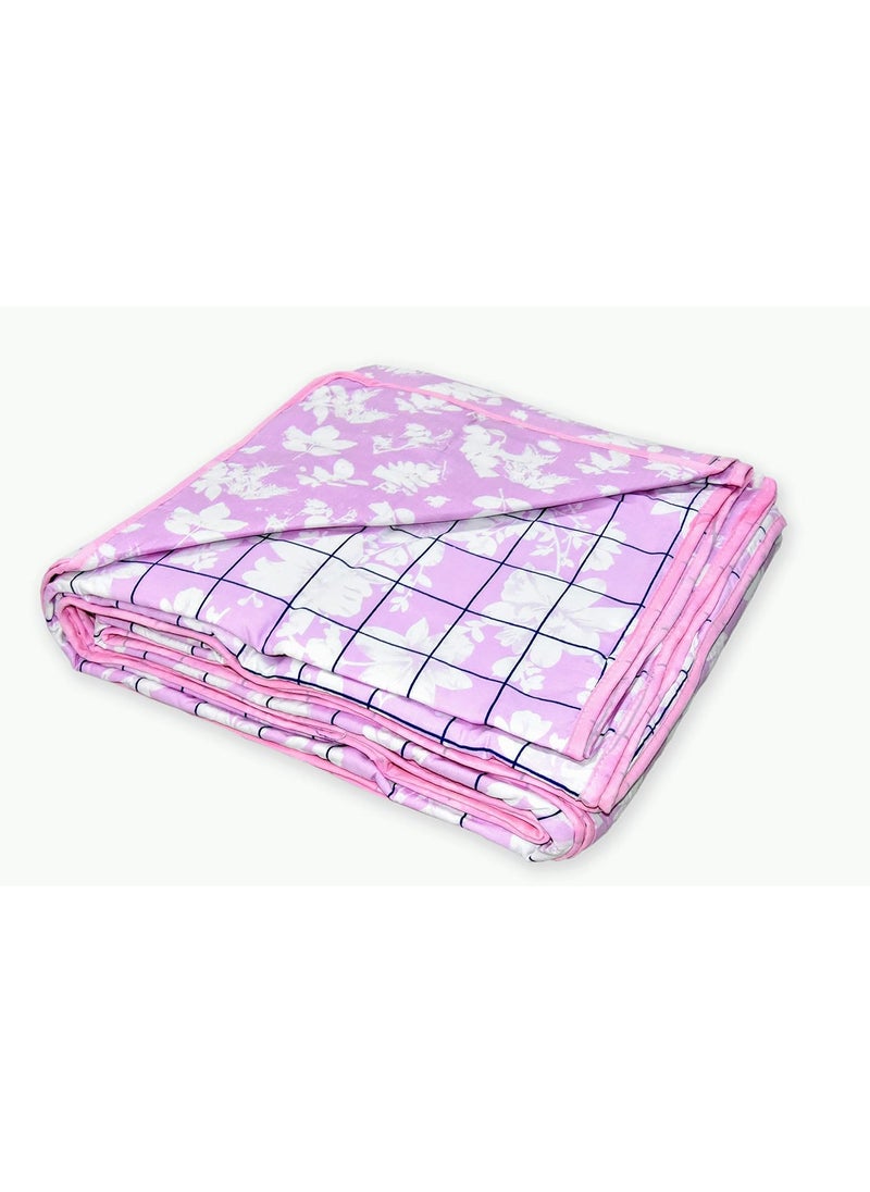 Sanvee Collection Reversible 1 Pc Cambric Cotton Double Bed DoharQuiltAC BlanketComforter Size 90 X 100 Pink