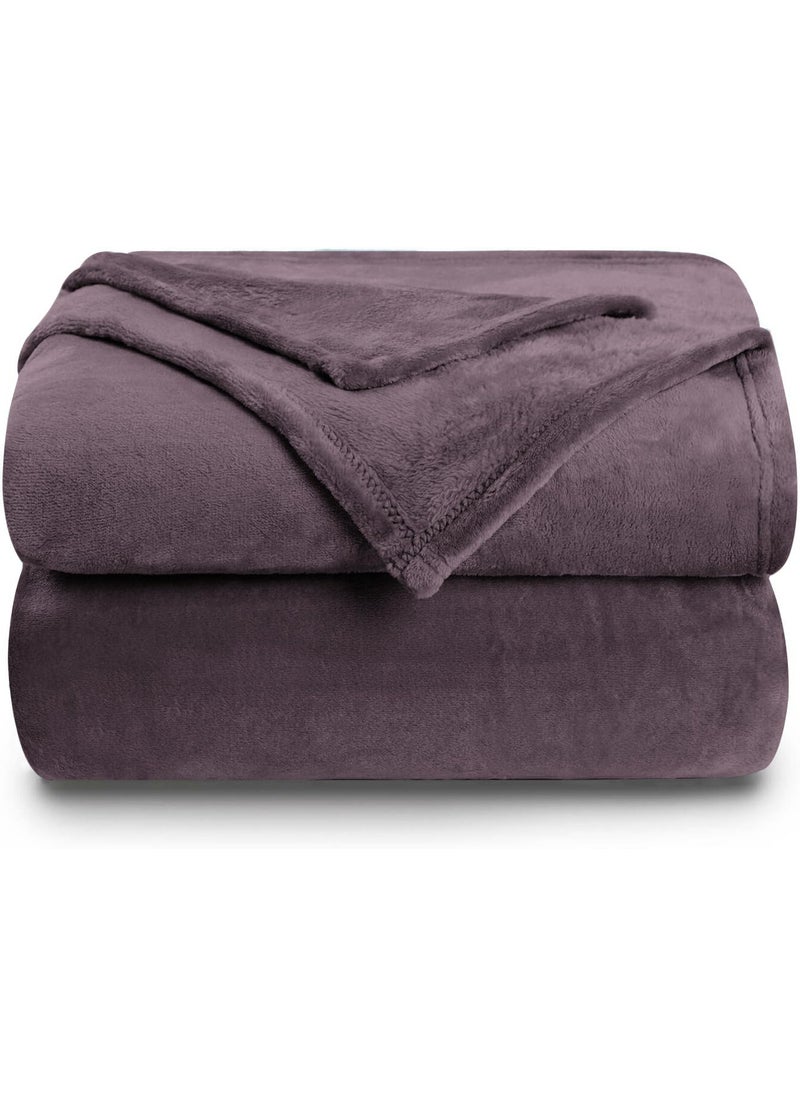 Homestan Flannel Plush 230 GSM Warm Blanket Double Bed Lightweight AC Blanket for Summer Double Bed with Ultimate Comfort 86x88 inches Violet