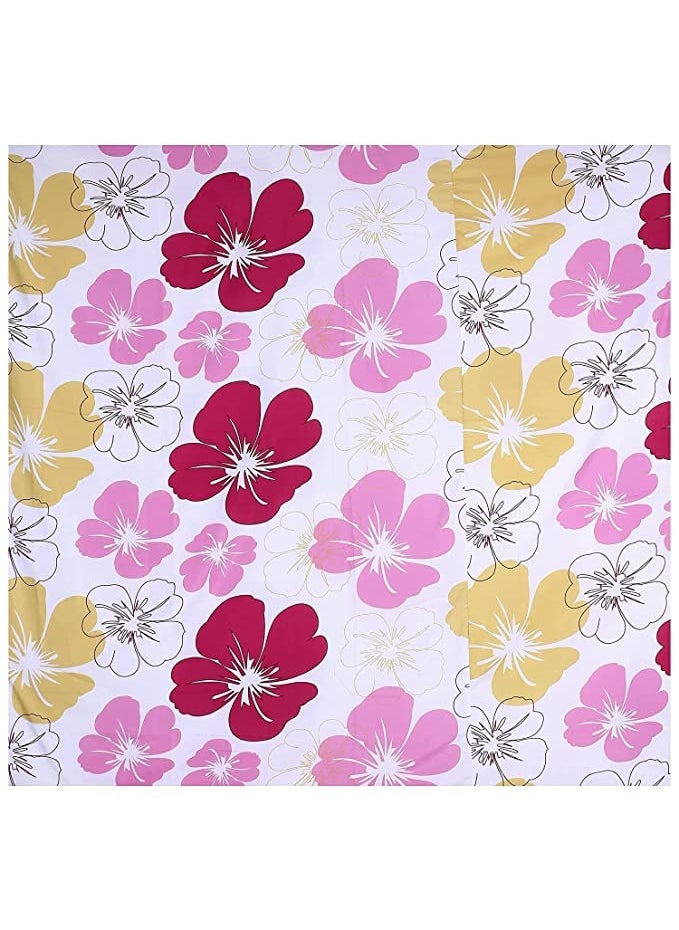 CK CREATION Polyester AllWeather 120 GSM Printed Lightweight Reversible AC Dohar Blanket Quilt Big Pink Flower Single