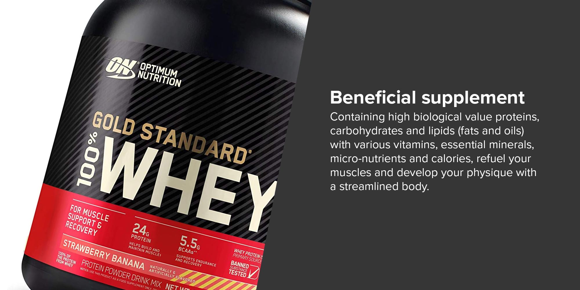 Gold Standard Whey Protein Powder - Strawberry Banana
