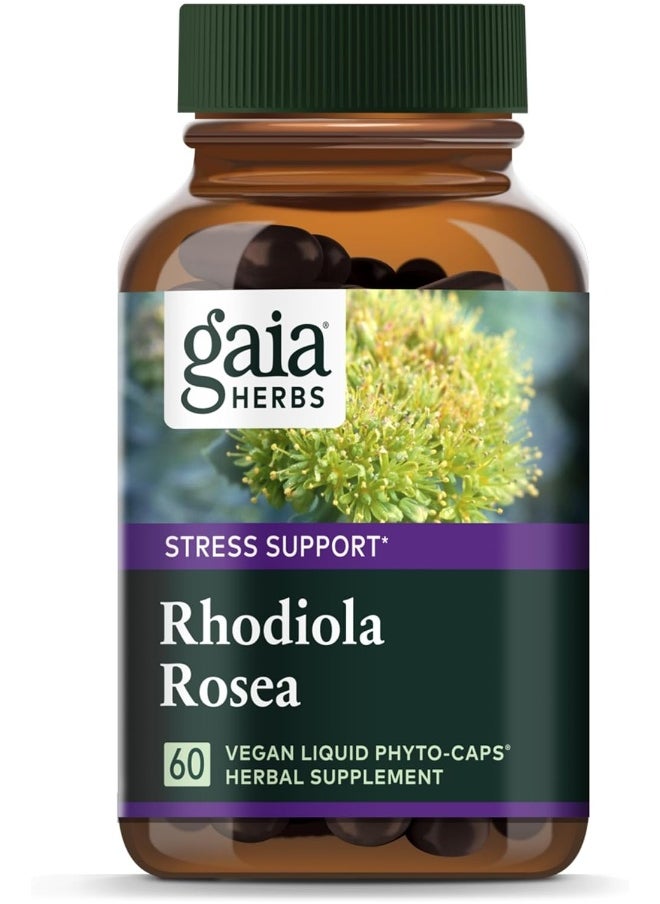 Rhodiola Rosea - Stress Support Supplement Traditionally For Supporting Healthy Stamina And Endurance - With Siberian Rhodiola Root Extract - 60 Vegan Liquid Phyto-Capsules (30-Day Supply)