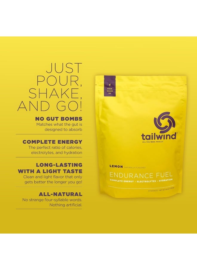 Endurance Fuel, Sports Drink Powder Mix With Electrolytes, Non-Gmo, Free Of Soy, Dairy, And Gluten, Vegan Friendly, Lemon, 50 Servings