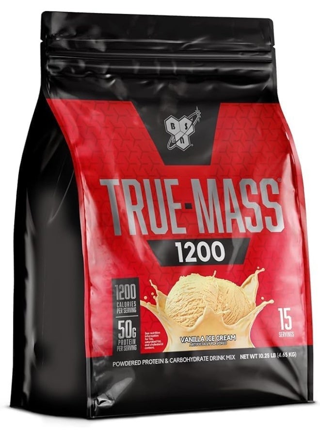 True-Mass Weight Gainer, Muscle Mass Gainer Protein Powder, Vanilla, 5.82 Pound