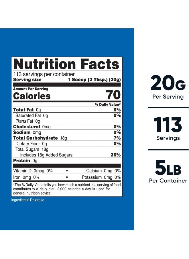 Dextrose Powder 5 Lbs, Non-Gmo, Gluten Free