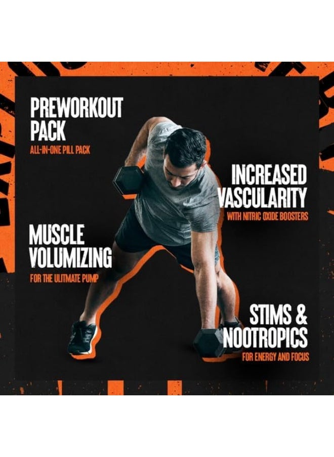 Pump – Preworkout - Vein Popping Pumps – Energy And Focus – Creatine – Nitric Oxide – Easy To Remove Stimulant Pill For Anytime Workouts – 30 Packs