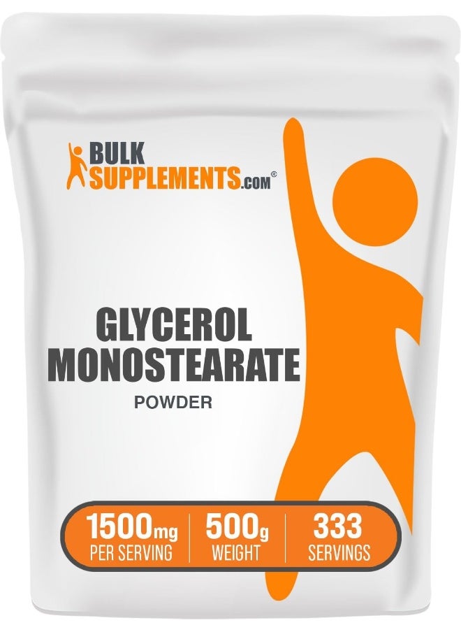 .Com Glycerol Monostearate Powder - Glycerol Powder For Endurance & Hydration - Food Grade, Gluten Free - 1500Mg Per Serving, 333 Servings (500 Grams - 1.1 Lbs)